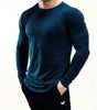 Men's Solid Color Long Sleeve Cotton T-Shirt: Spring Jogger Sports Muscle Exercise