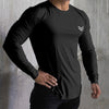 Men's Solid Color Long Sleeve Cotton T-Shirt: Spring Jogger Sports Muscle Exercise