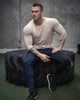 Men's Solid Color Long Sleeve Cotton T-Shirt: Spring Jogger Sports Muscle Exercise